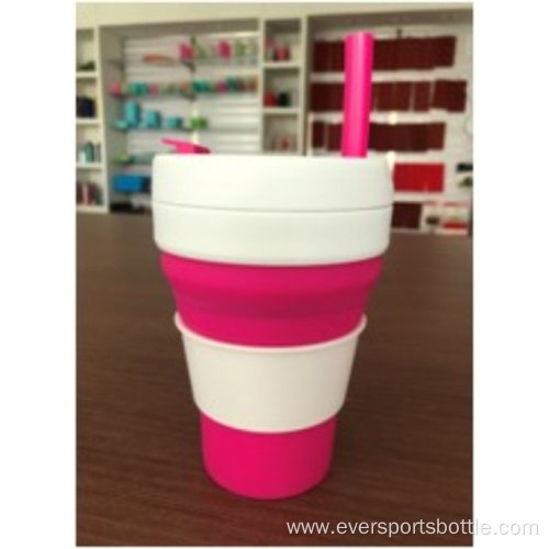 475mL Foldable Solid Color Silicone Cup